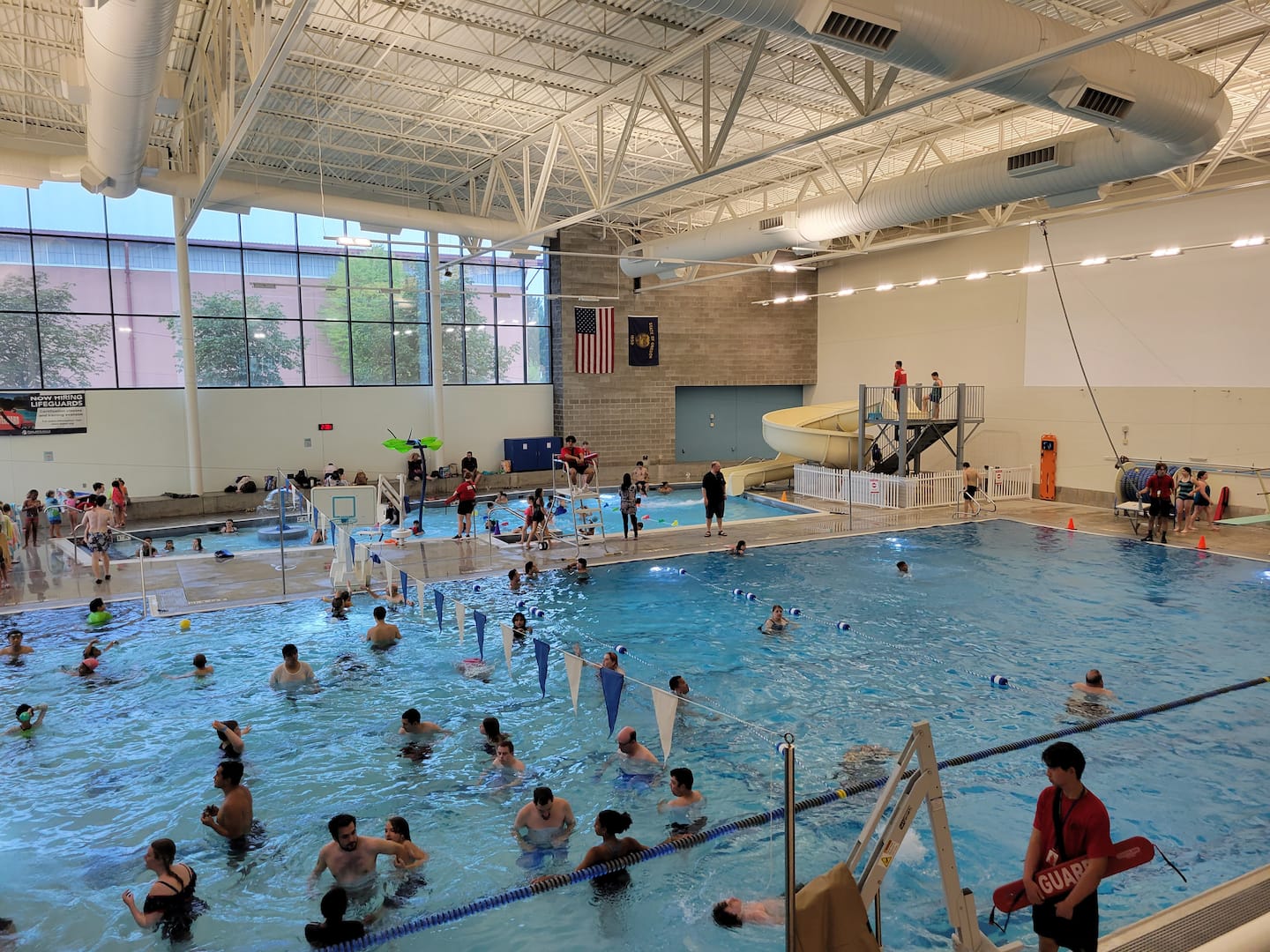Pool and Water slide walking distance.
https://www.thprd.org/facilities/recreation/conestoga-recreation-and-aquatic-center