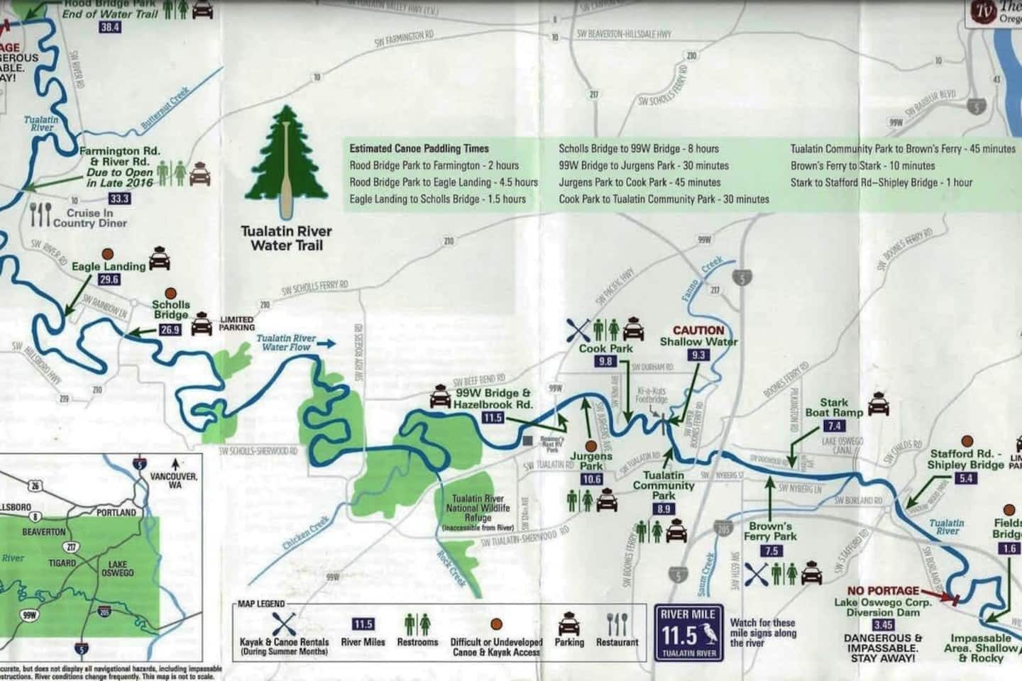 Kayak Boat Ramps along Tualatin River